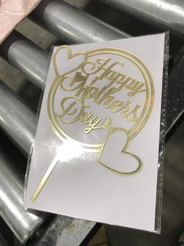 Photo 1 of Keoysek Happy Mother's Day Cake Topper Cake topper Acrylic Mirror Cake topper Decorative Party Cake Decoration for Mother's Day (Acrylic Gold)