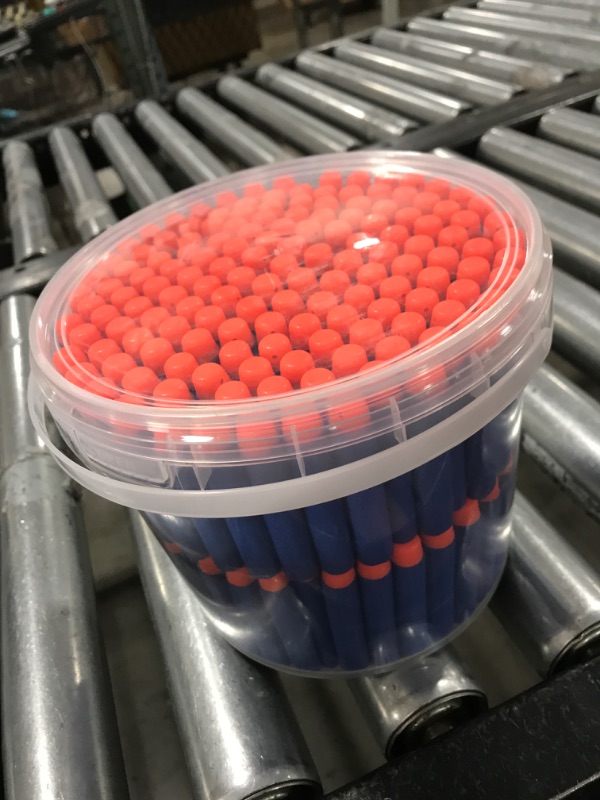 Photo 1 of Pokiiulk Refill Darts Bullets Compatible with Nerf Guns N-Strike Elite Series, 300PCS Refill Darts Premium Foam Bullets Pack with Portable Storage Bucket