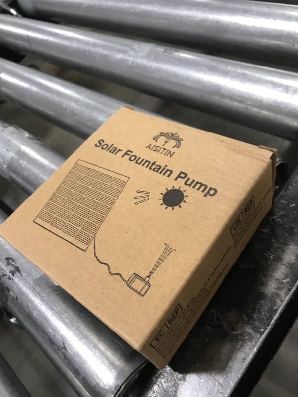 Photo 1 of AISITIN DIY Solar Water Pump Kit for Water Feature Outdoor, Solar Powered Water Fountain Pump with 6 Nozzles for Bird Bath, Ponds, Garden, Fish Tank