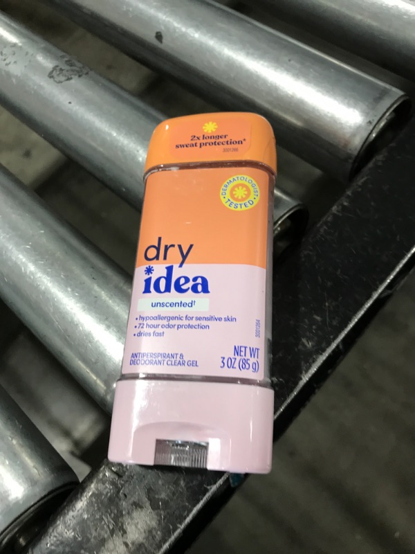 Photo 1 of Dry Idea Gel Deodorant & Antiperspirant | 2X Longer Sweat Protection | 72-Hour Odor Protection | Unscented & Hypoallergenic for Sensitive Skin, 3 oz.
