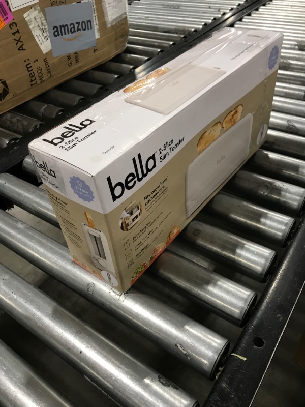 Photo 1 of bella 2 Slice Slim Toaster, Fits-anywhere™ Kitchenware, 6 Setting Shade Control with Reheat & Cancel Buttons, Removable Crumb Tray, 10” Long Slot, Anti Jam & Auto Shutoff, 900 Watt, Oatmilk