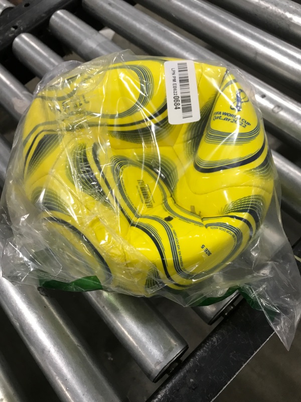 Photo 1 of adidas Unisex-Adult Official World Cup Club Soccer Ball, Bright Yellow/Dark Blue/Blue 5