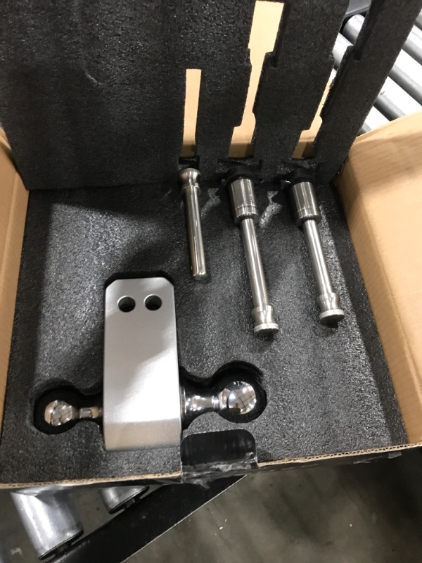 Photo 1 of METOWARE Adjustable Trailer Hitch - Aluminum Tow Hitch Fits 2.5-Inch Receiver - Heavy Duty Drop Hitch with 6-Inch Drop/Rise for Truck (18,000 LBS GTW), Double Stainless Steel Locks & Hitch Pin