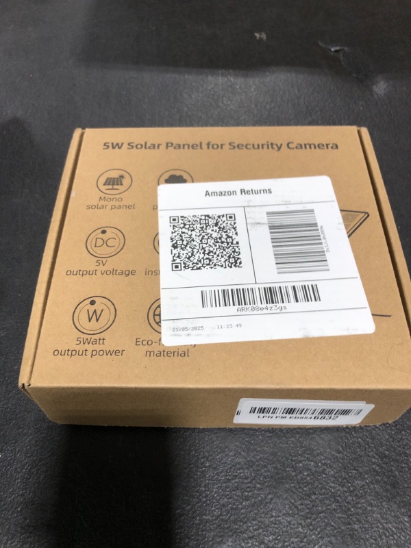 Photo 1 of 5W Solar Panel for Security Camera, Solar Panel with Micro USB & USB-C Port for DC 5V Outdoor Rechargeable Battery Camera, IP65 Waterproof, 360° Adjustable Security Mount, 9.8ft Cable(Black)