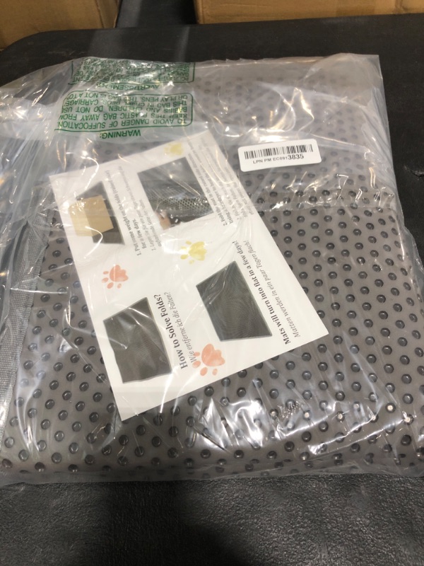 Photo 1 of Pieviev Cat ter Mat Double Layer Waterproof Urine Proof Trapping Mat 1 Pack (Gray, 30x24 Inch (Pack of 1))