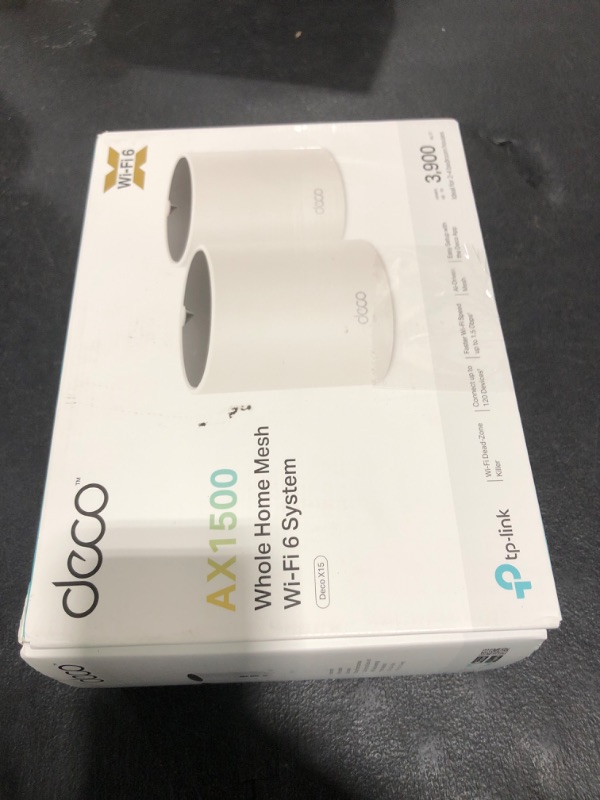 Photo 1 of TP-Link Dual-Band AX1500 WiFi 6 Mesh Wi-Fi System (Deco X15) | Replaces Routers and Extenders | Covers up to 3,900 sq.ft. | 2 Gigabit ports per unit, supports Ethernet Backhaul | 2024 Release (2-Pack)
