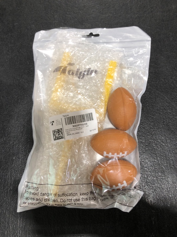 Photo 1 of Taiyin 9 Pcs Football Cake Decorations 6 Cake Goal Post Topper Field 3 Mini Sport Balls for Football Themed Birthday Party Event