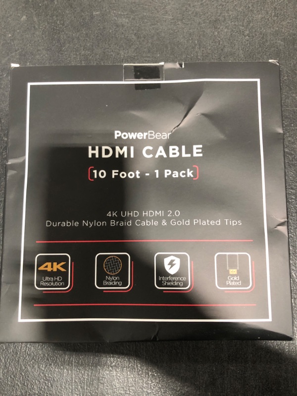 Photo 1 of PowerBear 4K HDMI Cable 10 ft | High Speed Hdmi Cables, Braided Nylon & Gold Connectors, 4K @ 60Hz, Ultra HD, 2K, 1080P, ARC & CL3 Rated | for Laptop, Monitor, PS5, PS4, Xbox One, Fire TV, & More