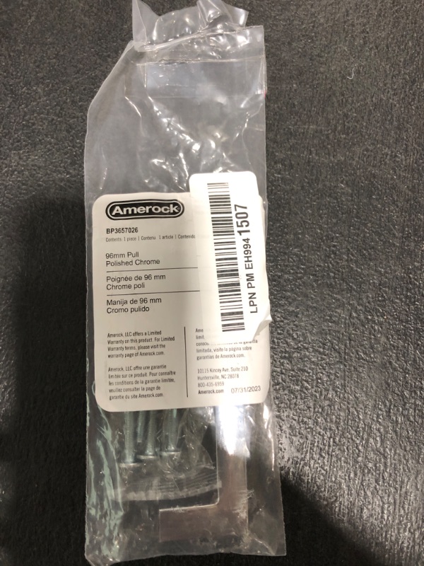 Photo 1 of Amerock | Cabinet Pull | Polished Chrome | 3-3/4 inch (96 mm) Center-to-Center | Monument | 1 Pack | Drawer Pull | Drawer Handle | Cabinet Hardware