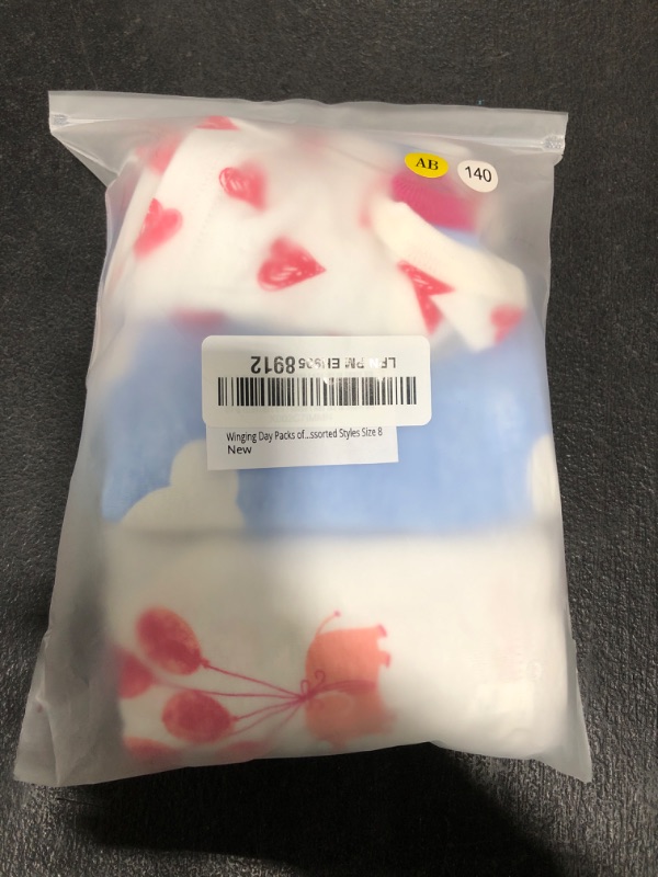 Photo 1 of Winging Day Packs of 6 Big Girls Panties Underwear Assorted Styles Size 8