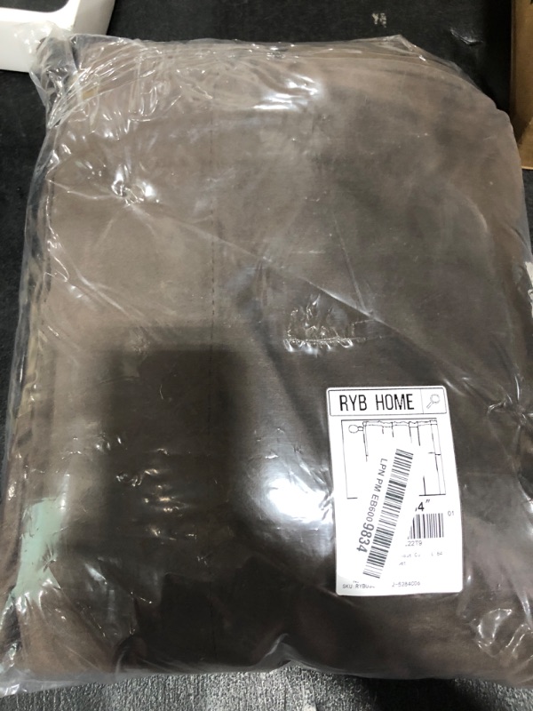 Photo 1 of RYB HOME Brown Blackout Curtains 84 inches Long Velvet, Room Darkening Thermal Insulated Drapes with Hook Belt for Bedroom Home Theater, W 52 x L 84 inches, 2 Panels Set