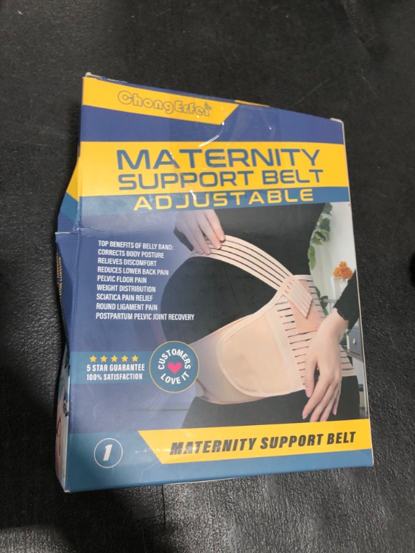 Photo 1 of ChongErfei Maternity Belt, Pregnancy 3 in 1 Support Belt for Back/Pelvic/Hip Pain, Maternity Band Belly Support for Pregnancy Belly Support Band (L: Fit Ab 39.5"-51.3", Black)