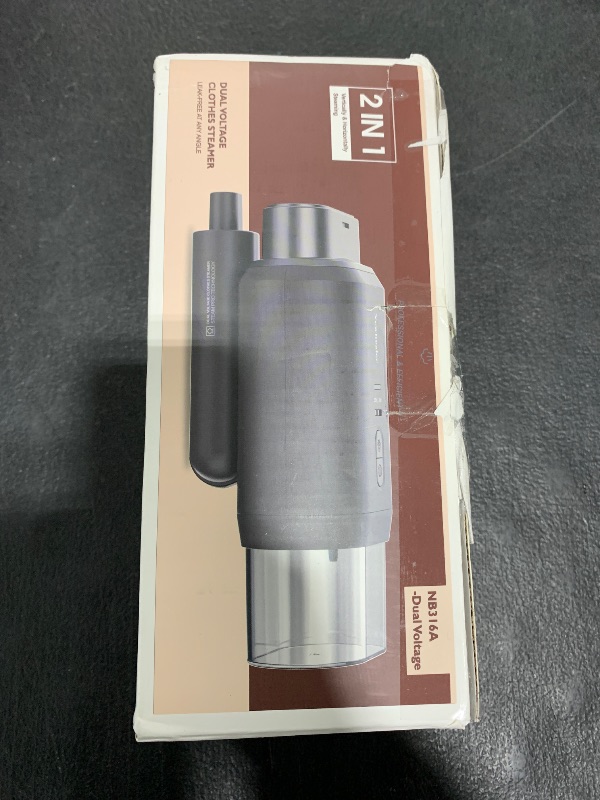 Photo 1 of Newbealer Dual Voltage Garment Steamer - 120V/220V, 1200W Powerful Steamer for Clothes, Home & Travel Use, Horizontal & Vertical Steaming, 20s Heat-up, Foldable, 1.72lbs, 180ml (Brown)