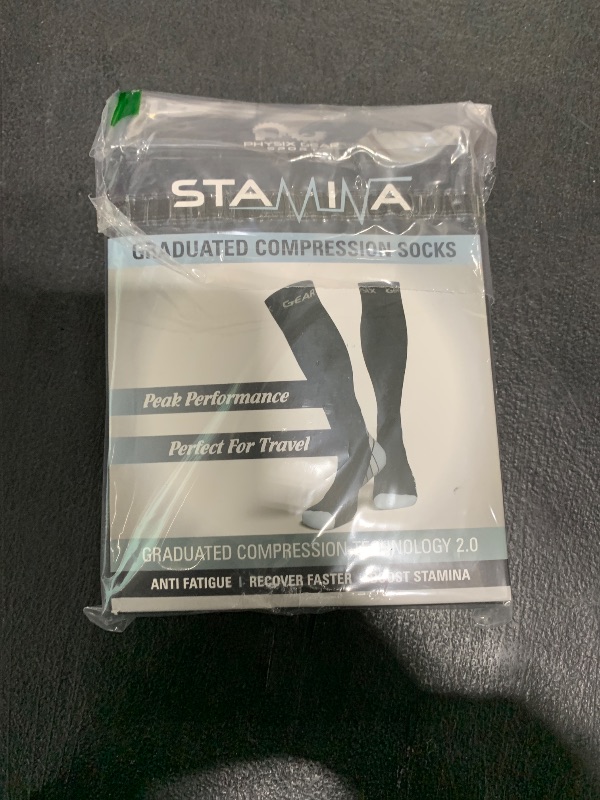 Photo 1 of Physix Gear Compression Socks for Men & Women 20-30 mmhg, Best Graduated Athletic Fit for Running Nurses Shin Splints Flight Travel & Maternity Pregnancy -Boost Stamina Circulation & Recovery GRY LXL