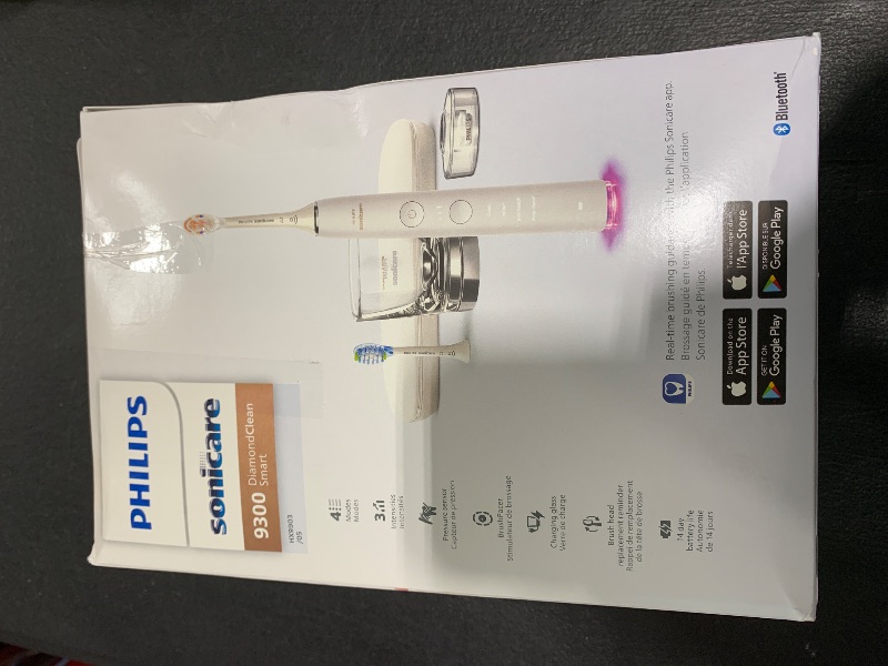 Photo 1 of Philips Sonicare DiamondClean Smart 9300 Electric Toothbrush, Sonic Toothbrush with App, Pressure Sensor, Brush Head Detection, 4 Brushing Modes and 3 Intensity Levels, White, Model HX9903/05