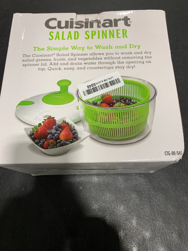Photo 1 of Cuisinart Large Salad Spinner, 5-Qt , Vegetable & Fruit Salad Washing Bowl with Strainer, Quick Prep Spinner for Salad Greens, Lettuce, Fruits & Vegetables, CTG-00-SAS