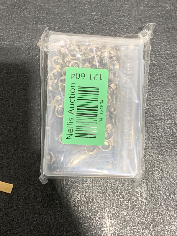 Photo 1 of 100Sets Metal Silver Eyelets 1/4 Inch Grommets Eyelets with Washers Silver 1/4 Grommet Kit for Canvas, Shoes, Clothing, Bead Cores, Fabric, Leather and Bag