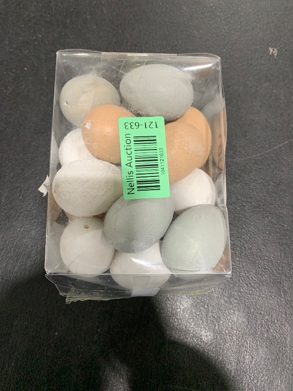 Photo 1 of Gejoy 24 Pcs Easter Speckled Eggs Textured Plastic Eggs Neutral Easter Decor Pastel Fake Chicken Eggs Easter Bowl Basket Vase Fillers Rustic Spring Easter Decor for Home Table Egg Hunts (Matt)