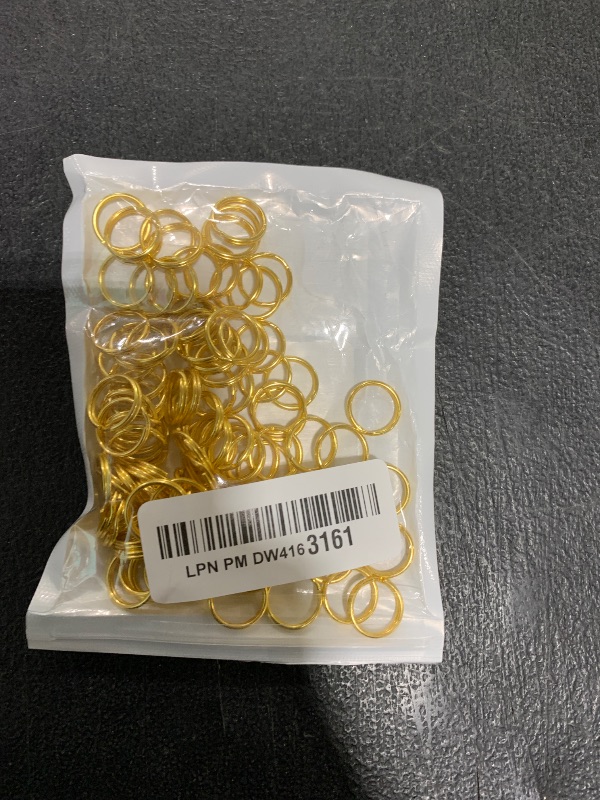 Photo 1 of 100pcs 5/8" Small Split Ring for Keychains, Double Loops Split Jump Rings Jewelry Making Metal Small Key Ring for Pet Collar Tag, Luggage Tag DIY Craft