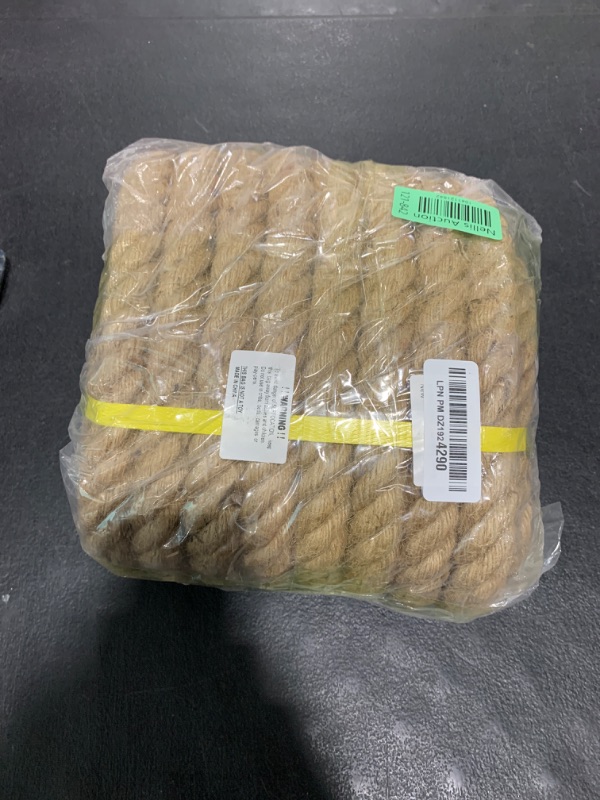 Photo 1 of Jute Rope 1 in × 50 ft Natural Material Heavy Duty Jute Rope Twisted Rope for Indoor Outdoor Crafts, Nautical, Tug of War Rope, Railing, Hammock, Swing, Gardening, Climbing
