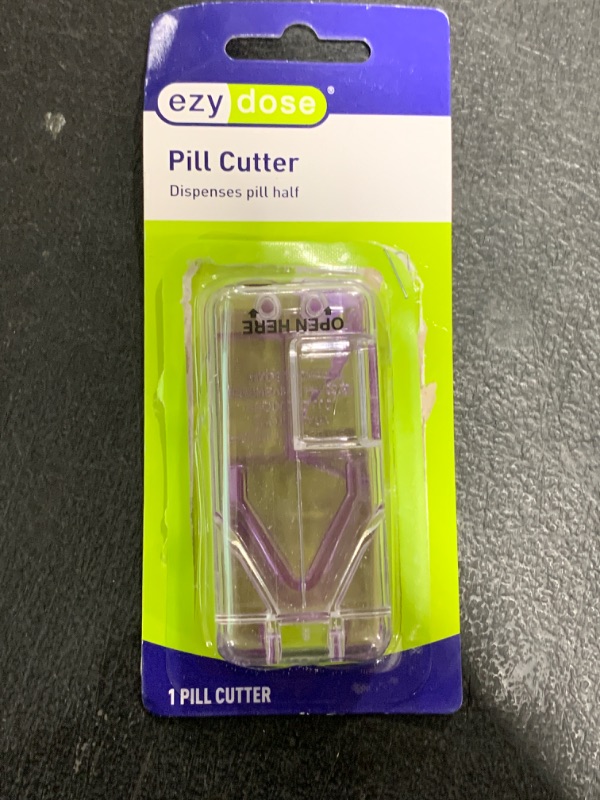 Photo 1 of EZY DOSE Pill Cutter and Splitter with Dispenser, Daily Usage, Safely Cut Pills, Vitamins, Tablets, Accurate and Easy Cutting, Stainless Steel Blade, Travel Sized, Purple, BPA Free