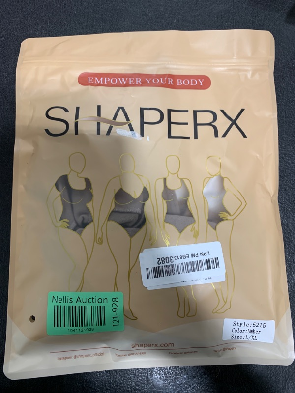 Photo 1 of SHAPERX Women's Shapewear Bodysuit Tummy Control Body Shaper Seamless Sculpting Snatched Waist Body Suit?SZ5215-Umber-L/XL