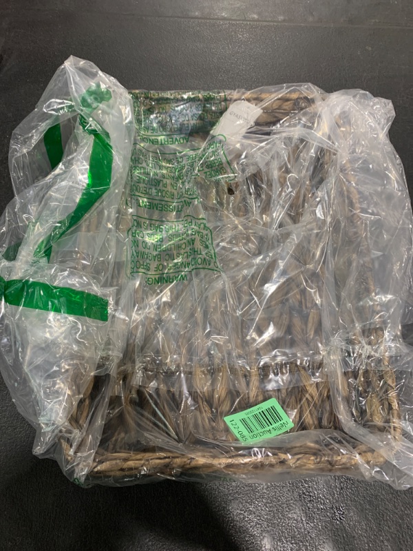 Photo 1 of Water Hyacinth Woven Serving Tray Rectangular Hand-Woven Wicker Storage Trays for Coffee/Breakfast/Dessert/Fruit/Bread (Brown-Large)