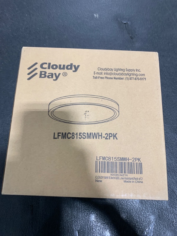 Photo 1 of CLOUDY BAY 8 Inch LED Smart Flush Mount Ceiling Light,15W 2700-6500K CCT,2W RGB,Compatible with Alexa and Google Home Assistant,Pack of 2
