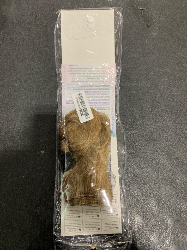Photo 1 of Benehair Halo Hair Extensions Real Human Hair 14 Inch Invisible Wire Hair Extensions Golden Brown Mixed Bleach Blonde Wavy Halo Hair Extension 100% Human Hair Curly Halo Extensions 60g #12&613