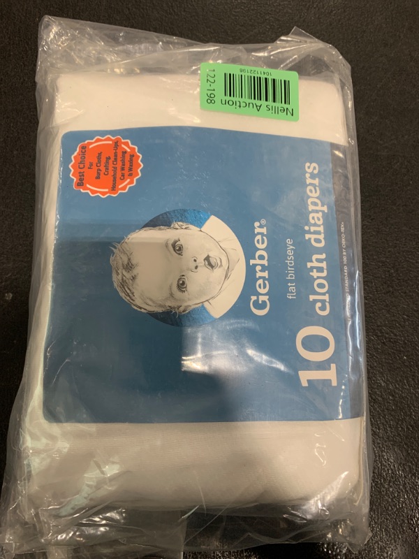 Photo 1 of Gerber Unisex Baby Boys Girls Birdseye Flatfold Cloth Diapers Multipack White 10 Pack