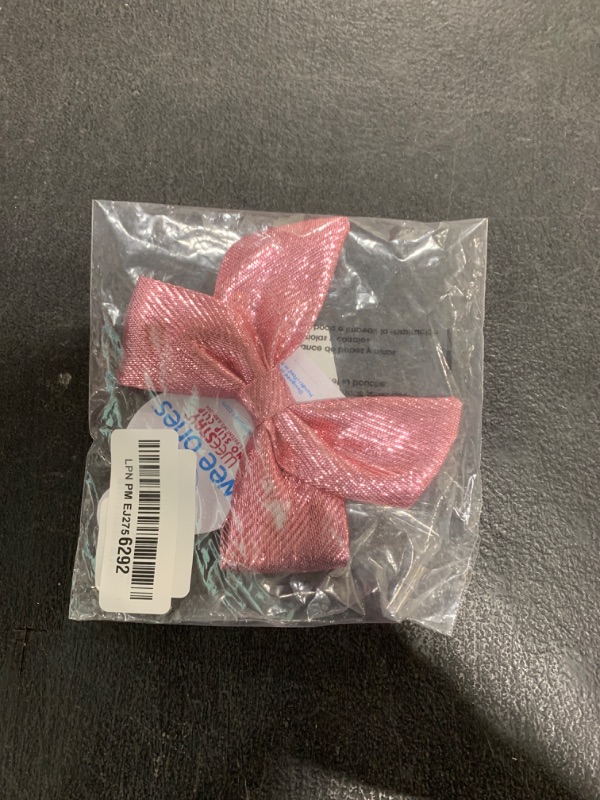 Photo 1 of Wee Ones Girls Metallic Lamé Bowtie with Tails, Pink, Medium