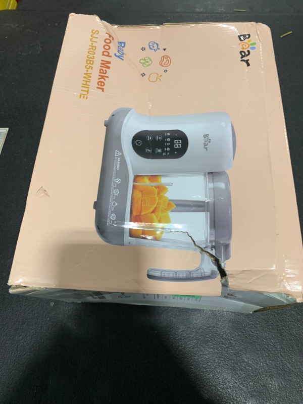 Photo 1 of BEAR 2024 Baby Food Maker | One Step Baby Food Processor Steamer Puree Blender | Auto Cooking & Grinding | Baby Food Puree Maker with Self Cleans | Touch Screen Control, White