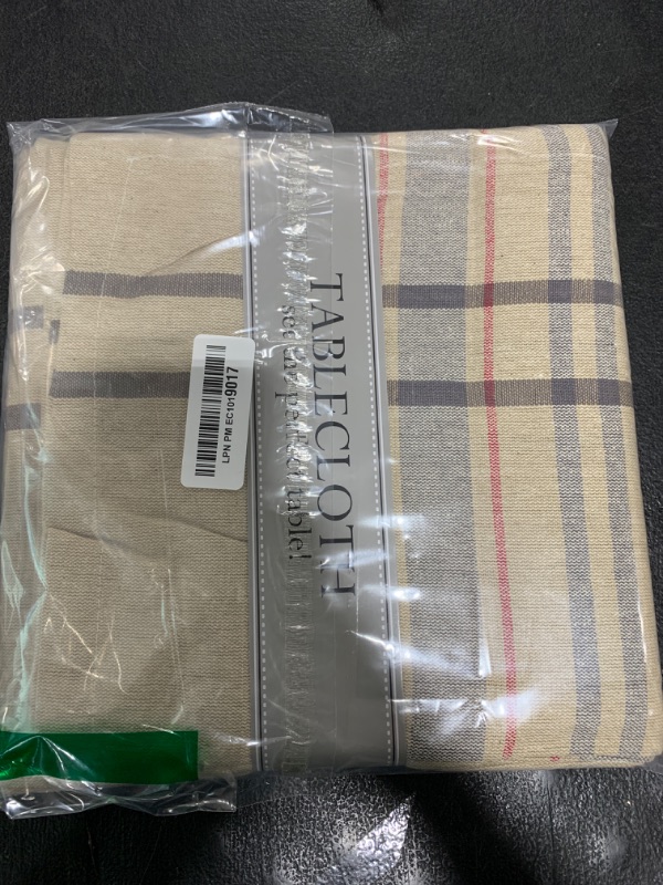 Photo 1 of DII French Stripe Dining Table Collection Farmhouse Style Tablecloth, 60x84 Inches, Taupe/Gray
