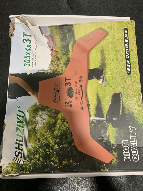 Photo 1 of SHUZIYU, 12", Thickness 4MM-3T Bend, Arbor 1" with 7/8"-20-5/8" Washer, Weed Eater Blade, Heavy Duty Brush Cutter Blade, Steel Blade. Suitable for All Brand of Brush Cutter