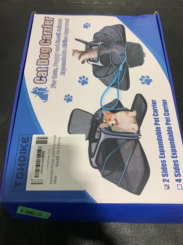 Photo 1 of Cat Dog Carrier - Airline Approved Expandable Soft-Sided Pet Carrier with Removable Fleece Pad and Pockets, for Cats/Puppy and Small Animals Large(2 side expandable)