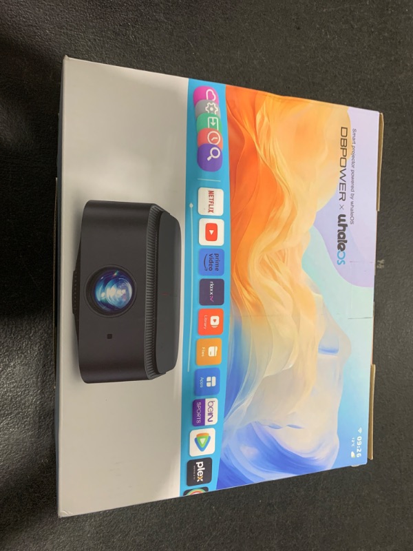 Photo 1 of [2025 Netflix-Official | 386+ Built-in Apps] DBPOWER E2 Smart Projector with WiFi and Bluetooth, Mini Projector 4K Support with Netflix, Youtube, Disney+, Hulu, Max, Crunchyroll w Portable Case