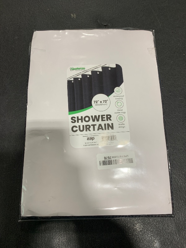 Photo 1 of NEATERIZE Shower Curtain Black - Hotel Style Black Shower Curtains for Bathroom with Waffle Design, 72x72 Inches - Fabric Shower Curtain - Cortinas de Baño Elegantes
