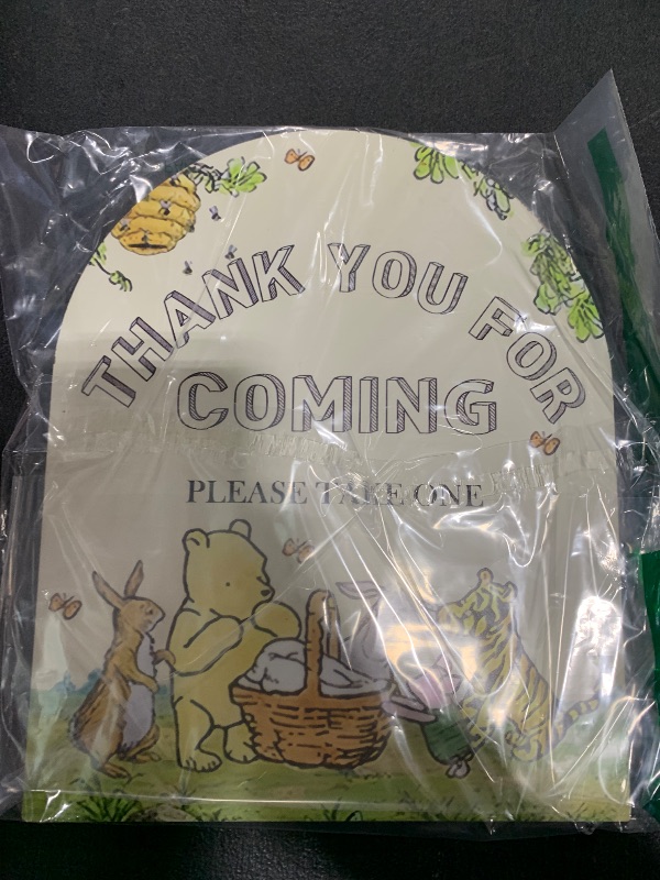 Photo 1 of Winnie Bridal Shower Favors Sign, Winnie Decor Bridal Shower Gifts for Guests, Classic Pooh Thank You for Coming Please Take One Sign, Cute Animals Decor Baby Shower Party Supplies 9 * 11IN