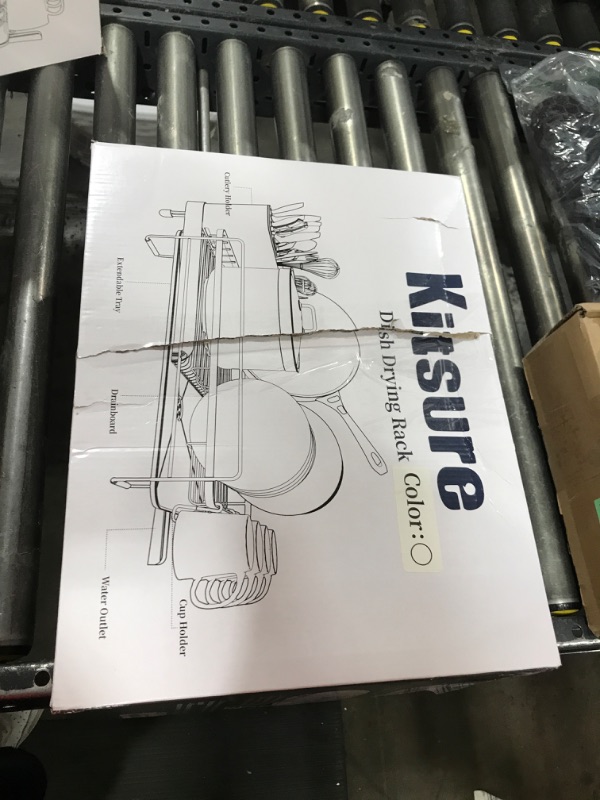 Photo 1 of Kitsure Large Dish Drying Rack - Extendable Dish Rack, Multifunctional Dish Rack for Kitchen Counter, Anti-Rust Dish Drainers with Cutlery & Cup Holders 19.2"-26.7" L x 12.9" W, White