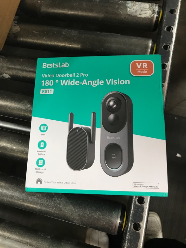 Photo 1 of BOTSLAB 5MP Wireless Video Doorbell Camera, No Monthly Fee, 5GHz WiFi, 180° Head-to-Toe View, AI Motion Detection, VR Mode, Battery or Wired Powered, Easy Installation, Weatherproof