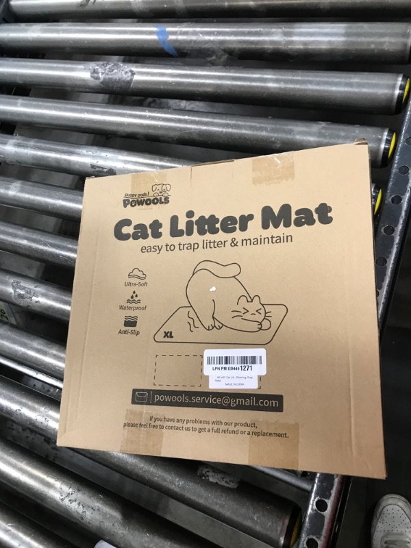 Photo 1 of Powools Cat ter Mat - 46" x 35" Jumbo Litter Box Mat with Double Layers, Urine-Proof and Non-Slip Litter Trapping Mat, Easy to Clean Kitty Litter Mats for Floor, Scatter Control, Grey