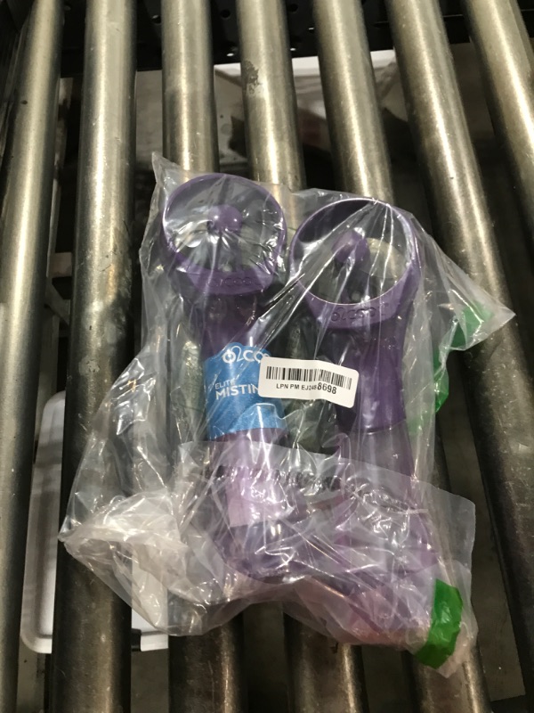 Photo 1 of O2COOL 2 Pack Elite Battery Powered Handheld Water Misting Fans (Purple)