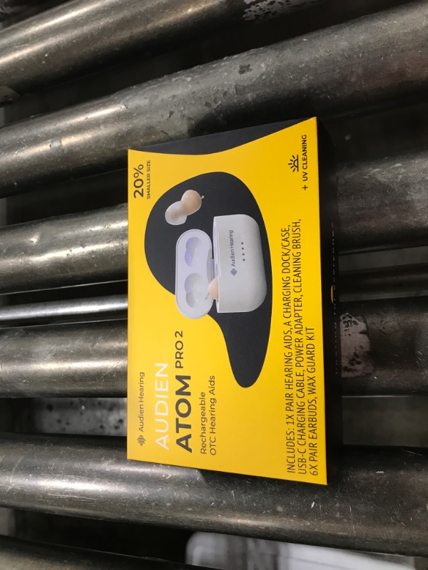 Photo 1 of Audien ATOM PRO 2 Wireless Rechargeable OTC Hearing Aid, Premium Comfort Design and Nearly Invisible