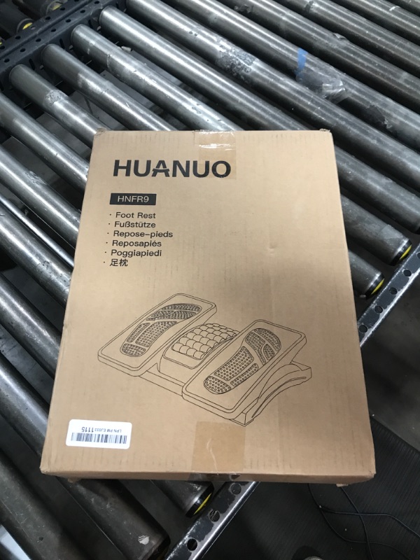 Photo 1 of HUANUO Foot Rest Under Desk, Adjustable Ergonomic Footrest for Under Desk at Work or Gaming with Massage Texture and Roller, 20 Degree Tilt Angle Adjustment, Foot Stool for Office, Home