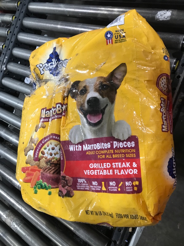 Photo 1 of Pedigree with MarroBites Pieces Adult Dry Dog Food, Grilled Steak and Vegetable Flavor, 36 lb. Bag-----bb 5/15/25
