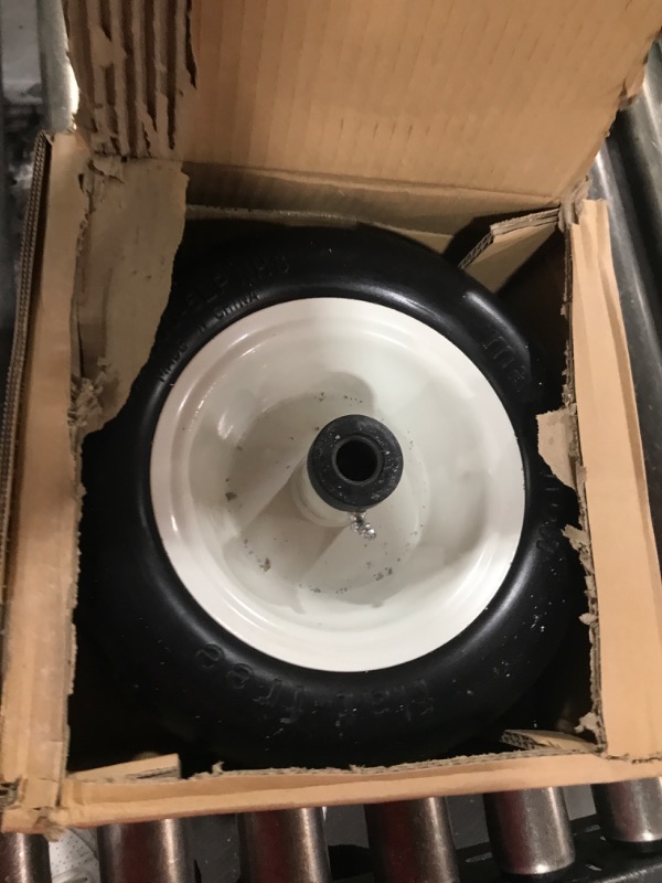 Photo 1 of Marathon 01410P 5" hub, 3/4" Bushings 11x4.00 Flat Free Lawnmower Tire on Wheel