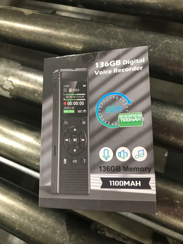 Photo 1 of 136GB Digital Voice Recorder with Playback,9000 Hours Audio Recording Device,Voice Activated Recorder with Noise Reduction,A-B Repeat,Mp3 Player and Password for Lectures Meeting/Classes/Interviews