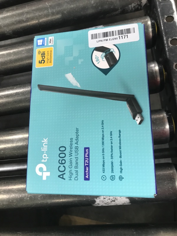 Photo 1 of TP-Link AC600 USB WiFi Adapter for PC (Archer T2U Plus)- Wireless Network Adapter for Desktop with 2.4GHz, 5GHz High Gain Dual Band 5dBi Antenna, Supports Win11/10/8.1/8/7/XP, Mac OS 10.9-10.14, Black