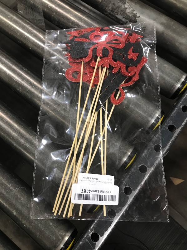 Photo 1 of Gyufise 12Pcs Congrats Grad 2025 Centerpiece Sticks Glitter 2025 Graduation Done Diploma Table Flower Centerpieces Sticks Class of 2025 Party Decorations for 2025 Graduation Party Supplies Red