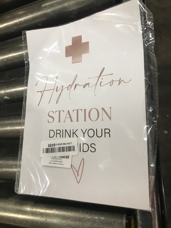 Photo 1 of 1 PCS Hydration Station Table Sign with Stand, 8 x 11 Inch, Table Toppers Sign for Drinks Bar Party, Congrats Grad Party Decorations Favors Supplies